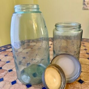 Vintage Atlas and Mason jars